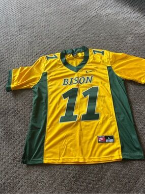 Wentz #11 Nike Yellow & Green Bison Football Jersey